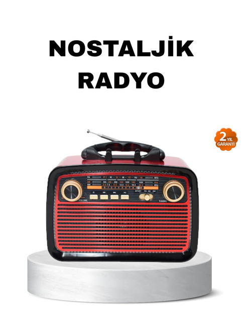 Bluetooth’lu LED Işıklı Nostaljik Müzik Kutusu – Ahşap Dokulu Vintage Tasar - RFIOVS2110-5