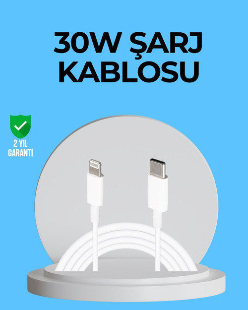 Dayanıklı TPE Lightning Kablo – 30W Hızlı Şarj ve Veri Transferi - RFIOVS5179-4135