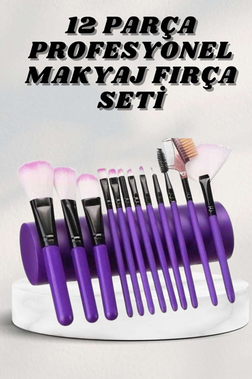 Makyaj Fırçası 12 Parça Set Yumuşak Uçlu Göz Makyajına Uygun Hafif ve Taşı - RFIOVS4410-1