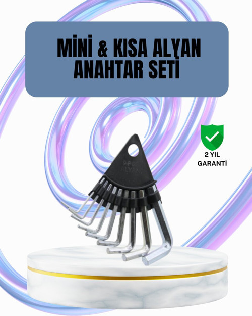 9 Parça Alyan Anahtar Seti Altıgen Uçlu Mobilya ve Tamir İçin - RFIOVS7817-3231