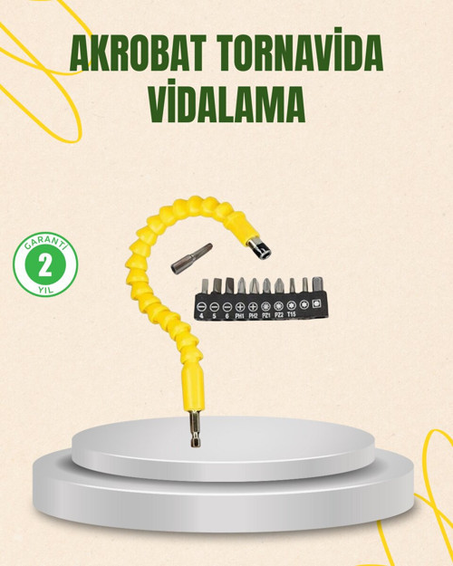 12 Parça Akrobat Vidalama Uç Seti Esnek Dar Alan Kullanım - RFIOVS8411-2497