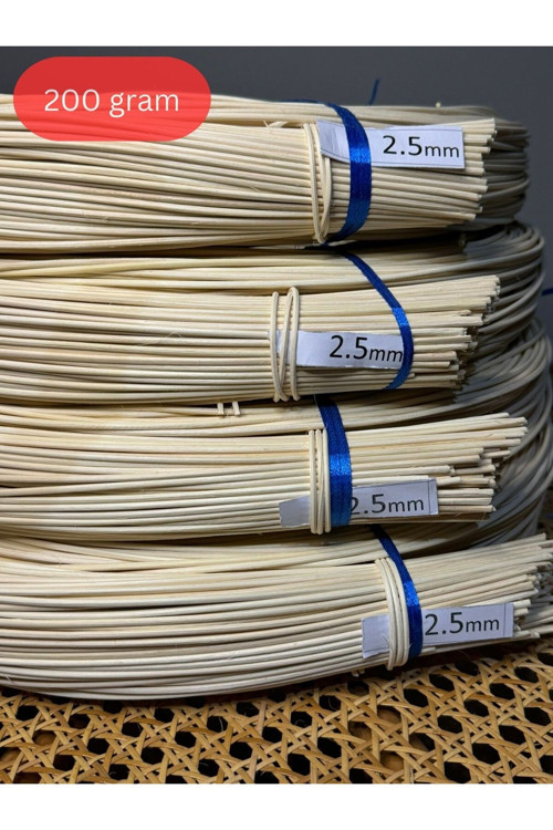 Rattan Core Doğal Bambu Çubuk 2.5 Mm 2X100 Gr Dekoratif Örgü Rattan İp