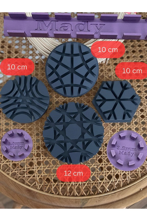 Rattan Örme Kalıbı, Şablon,Kalıp Seti 7'Li Set 12 Cm Büyük Boy