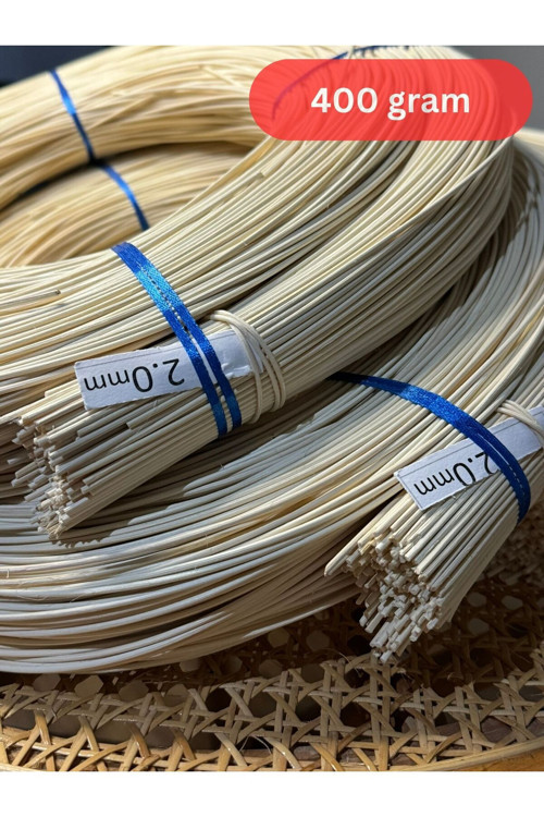 Rattan Core Doğal Bambu Çubuk 2 Mm 4X100 Gr Dekoratif Örgü Rattan İp