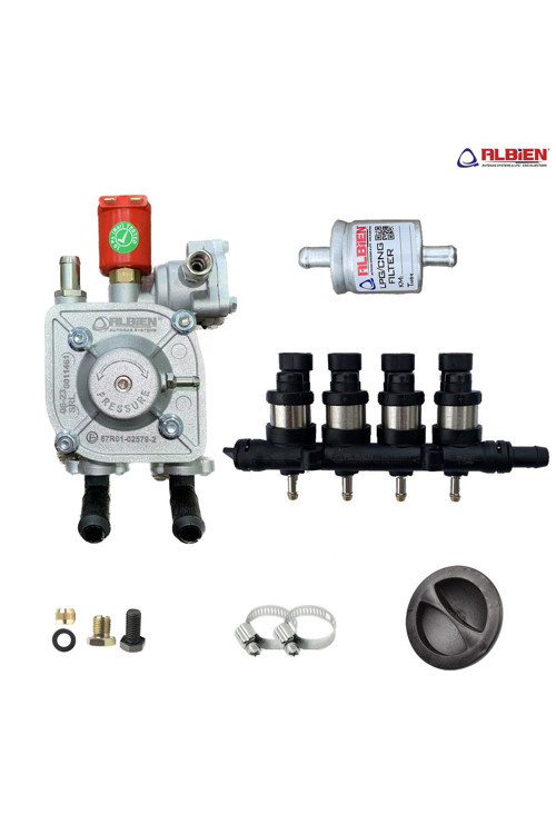 Atiker Uyumlu Gaz Kesicili Sıralı Sistem Regülatör 110kw + Albien Ultra Lpg Enjektör 4 Silindir 2ohm