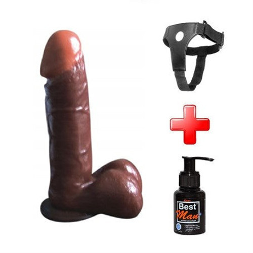 19 cm Belden Bağlamalı Melez dogal gorunumlu kisisel urun + Kemer + Kayganlaştırıcı Hediyeli