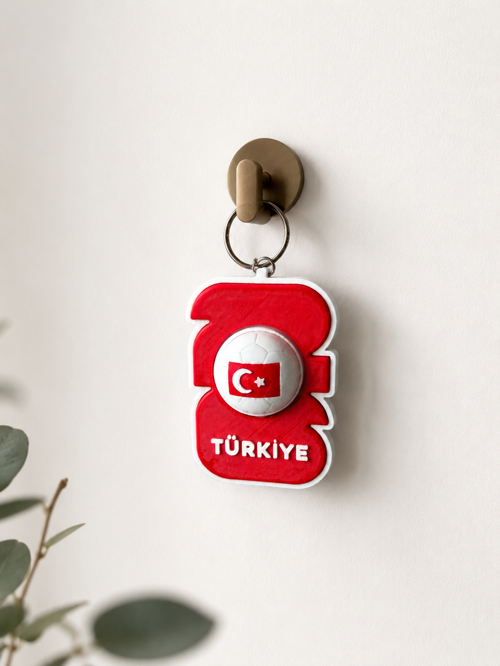 Dönen Toplu Düdüklü Türkiye Dünya Kupası Anahtarlık- World Cup Anahtarlık