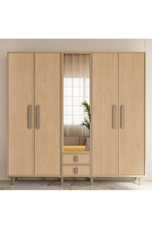 Karanfil 5 Kapaklı Gardrop / 5 Kapılı Dolap / Komple Mdf / Modern Tasarım
