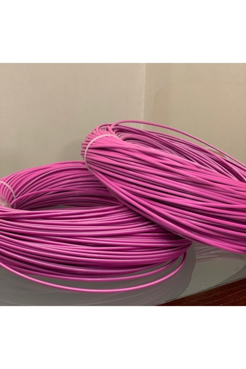 Sentetik Yuvarlak Rattan Dekoratif Hobi Örgü Ipi Pembe 2.5Mm 500 Gr