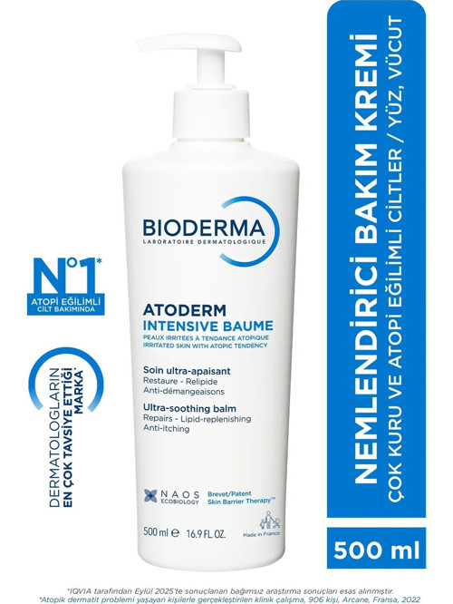 Atoderm Intensive Balm Çok Kuru Atopi Eğilimli Cilt Nemlendirici Krem Yetişkin, Çocuk 500 ml