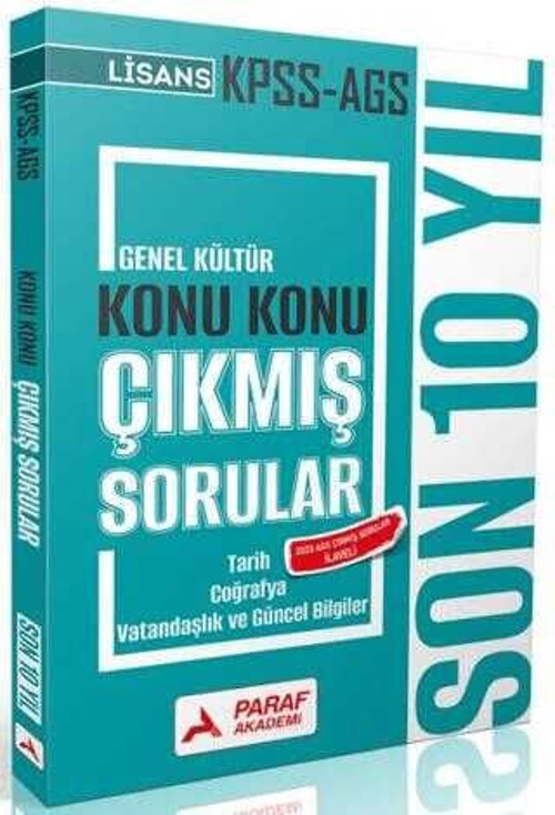 Paraf Akademi 2026 KPSS MEB-AGS Lisans Tarih-Coğrafya-Vatandaşlık-Güncel Bilgiler Çıkmış Sorular Son 10 Yıl Konu Konu Çö