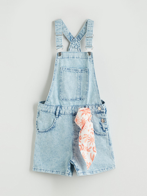 LCW Kids Mavi Kız Çocuk Jean Şort Salopet