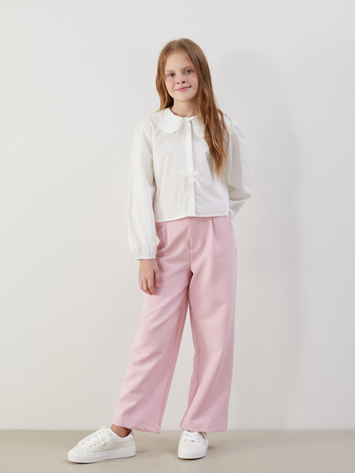 LCW Kids Pembe Beli Ayarlanabilir Lastikli Kız Çocuk Pantolon