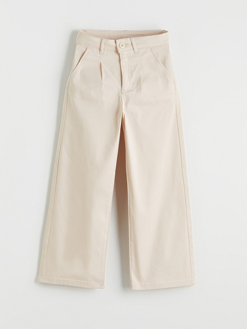 LC WAIKIKI Bej Wideleg Pileli Kız Çocuk Gabardin Pantolon