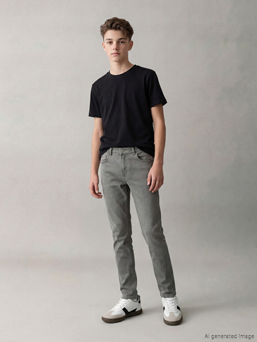 LCW Kids Gri Süper Skinny Fit Erkek Çocuk Jean Pantolon