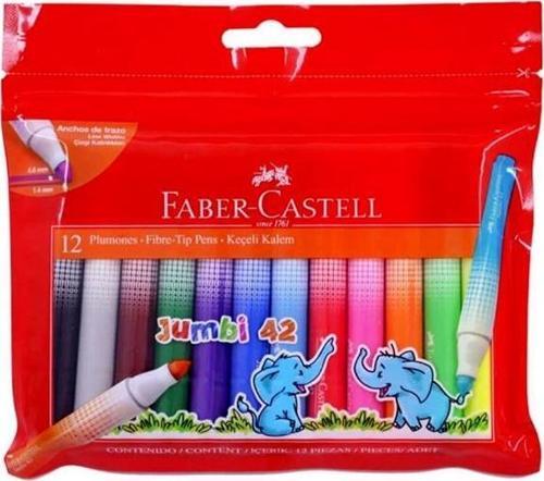Faber-Castell Jumbo Keçeli Kalem 12 Renk 