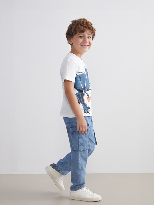 LCW Kids İndigo Beli Lastikli Erkek Çocuk Jean Pantolon