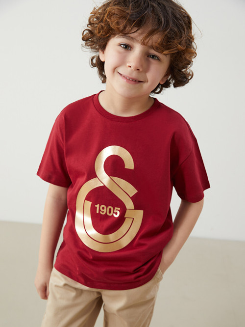 LCW Kids Kırmızı Galatasaray Baskılı Erkek Çocuk Tişört