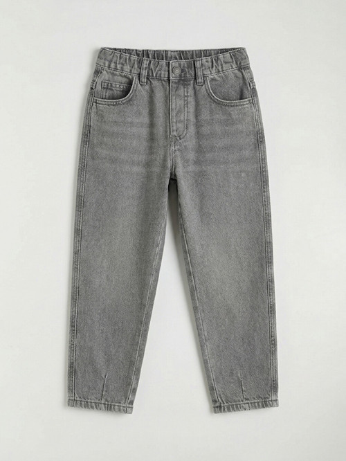 LCW Kids Gri Beli Lastikli Loose Fit Erkek Çocuk Jean Pantolon