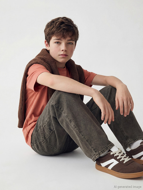 LCW Kids Kahverengi Loose Fit Erkek Çocuk Jean Pantolon