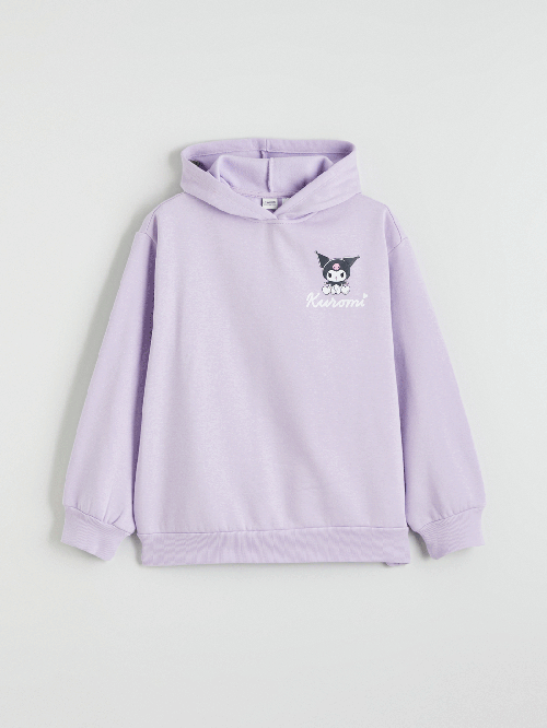 LCW Kids Lila Kuromi Baskılı Kız Çocuk Kalın Sweatshirt
