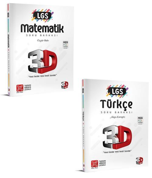3D Yayınları 2024 8. Sınıf Lgs Matematik Türkçe Soru Bankası Seti