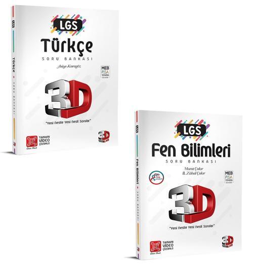 3D Yayınları 2024 8. Sınıf Lgs Türkçe Fen Bilimleri Soru Bankası Seti