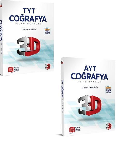3D Yayınları 2024 Tyt Ayt Coğrafya Soru Bankası Seti
