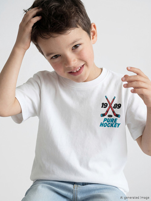 LCW Kids Beyaz Bisiklet Yaka Baskılı Erkek Çocuk Tişört