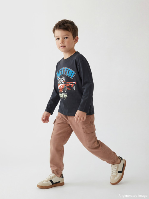 Lcw Kids Kahverengi Beli Lastikli Erkek Çocuk Kargo Pantolon