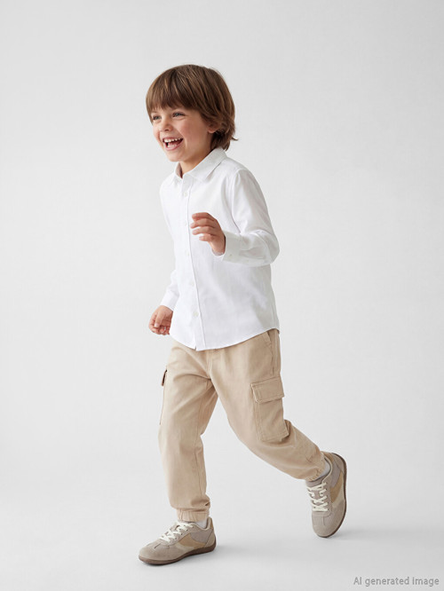 Lcw Kids Bej Beli Lastikli Erkek Çocuk Kargo Pantolon