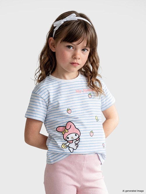 LCW Kids Mavi My Melody Baskılı Kız Çocuk Tişört