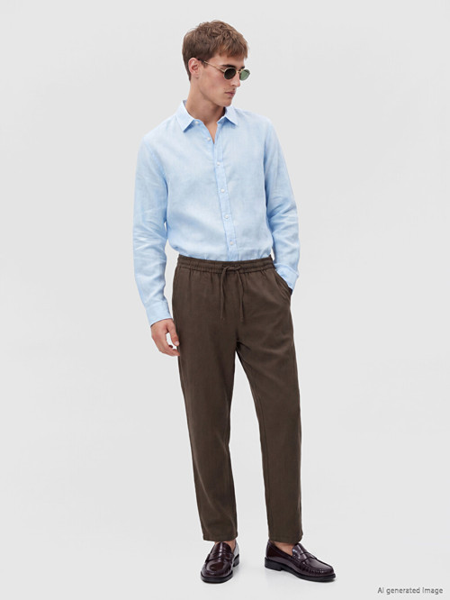 LCW Vision Kahverengi Regular Fit Armürlü Erkek Pantolon