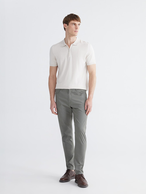 LCWAIKIKI Classic Haki Dar Kalıp Gabardin Erkek Chino Pantolon
