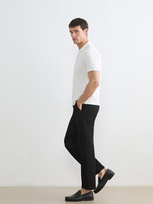 LCW Vision Siyah Beli Lastikli Regular Fit Erkek Pantolon
