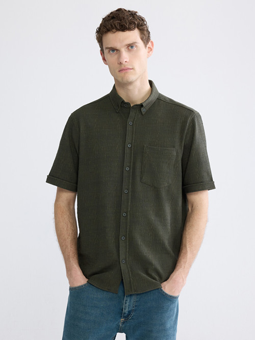 LCWAIKIKI Classic Haki Regular Fit Erkek Gömlek