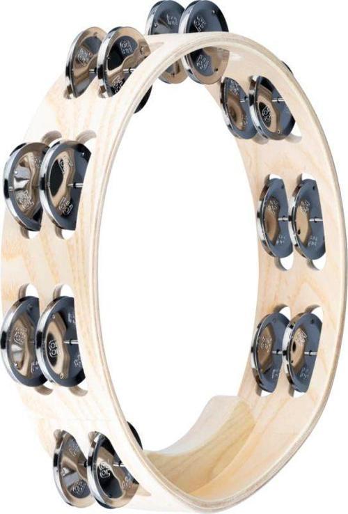 AE-ATA2S Artisan Ash Shell Steel Jingles 2 Rows 10\" Tamburin (Natural)