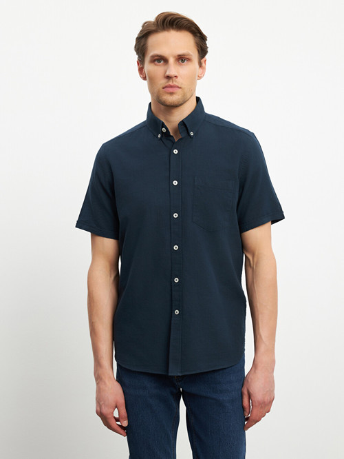 LCWAIKIKI Classic Lacivert Regular Fit Poplin Erkek Gömlek
