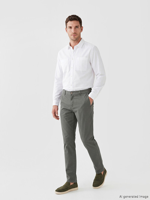 LCWAIKIKI Classic Yeşil Regular Fit Erkek Chino Pantolon