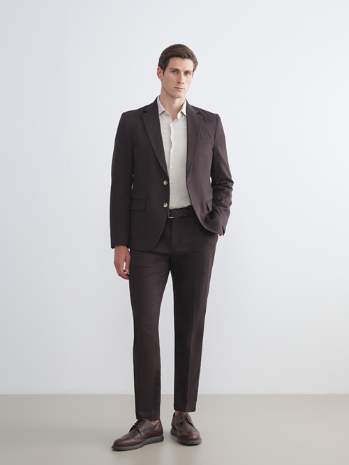 LCW BUSINESS Kahverengi Slim Fit Gabardin Erkek Pantolon