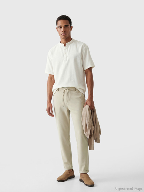 LCW Vision Bej Slim Fit Erkek Pantolon