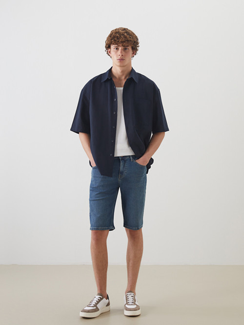 LCW Jeans İndigo Standart Kalıp Erkek Jean Şort