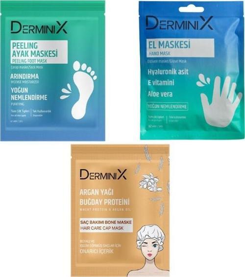 Maske seti/Argan Buğday Yağı Bone Saç Maskesi/Nemlendirici El Maskesi/Peeling Ayak Maskesi