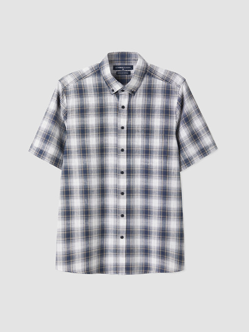 LCWAIKIKI Classic Bej Regular Fit Ekose Poplin Erkek Gömlek