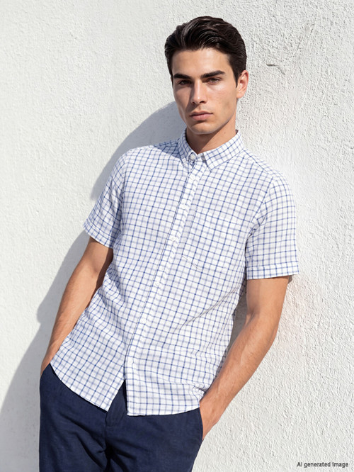 LCWAIKIKI Classic Beyaz Regular Fit Ekose Erkek Gömlek