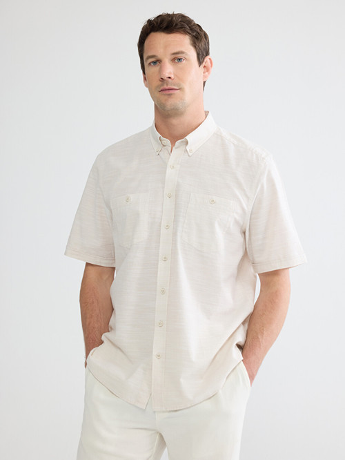 LCWAIKIKI Classic Bej Regular Fit Poplin Erkek Gömlek