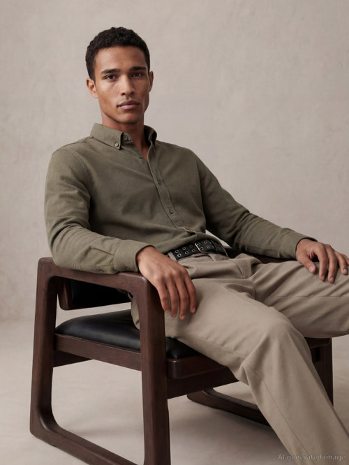 LCW Vision Haki Slim Fit Erkek Gömlek