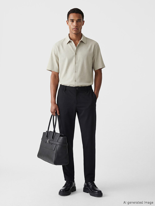 LCW Vision Siyah Regular Fit Erkek Kumaş Pantolon