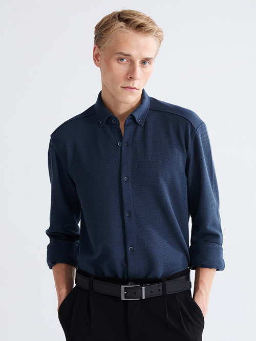 LCW Vision Petrol Slim Fit Erkek Gömlek