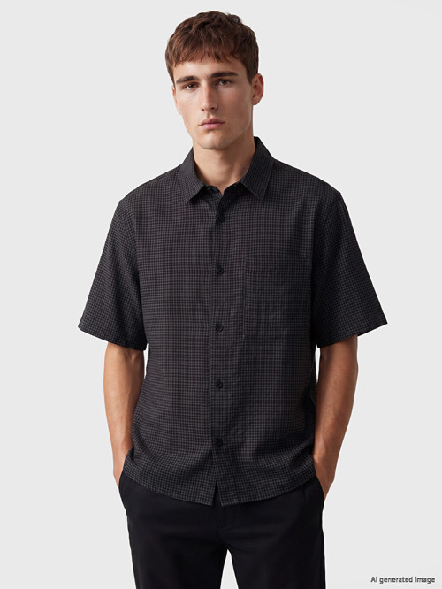 LCW Vision Antrasit Regular Fit Kareli Erkek Gömlek